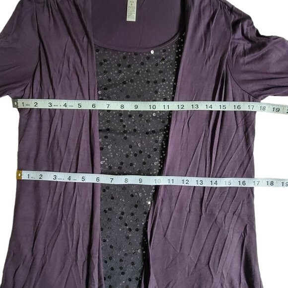 Three Seasons Maternity Layered Top with Sequin Accents Size S - Picture 10 of 12